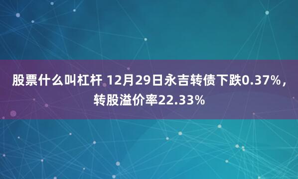 股票什么叫杠杆 12月29日永吉转债下跌0.37%，转股溢价率22.33%